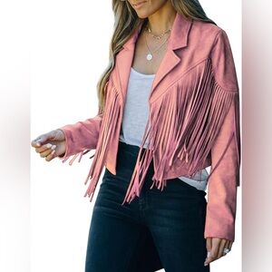 Fringed Pink Women's Jacket